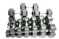 Warrior Rubber Hex Dumbbell Sets (5-50lbs & Up) (🧨JULY 4th SALE)
