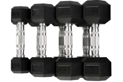 Warrior Rubber Hex Dumbbell Set 5-50lb w/ Rack (🧨JULY 4th SALE)